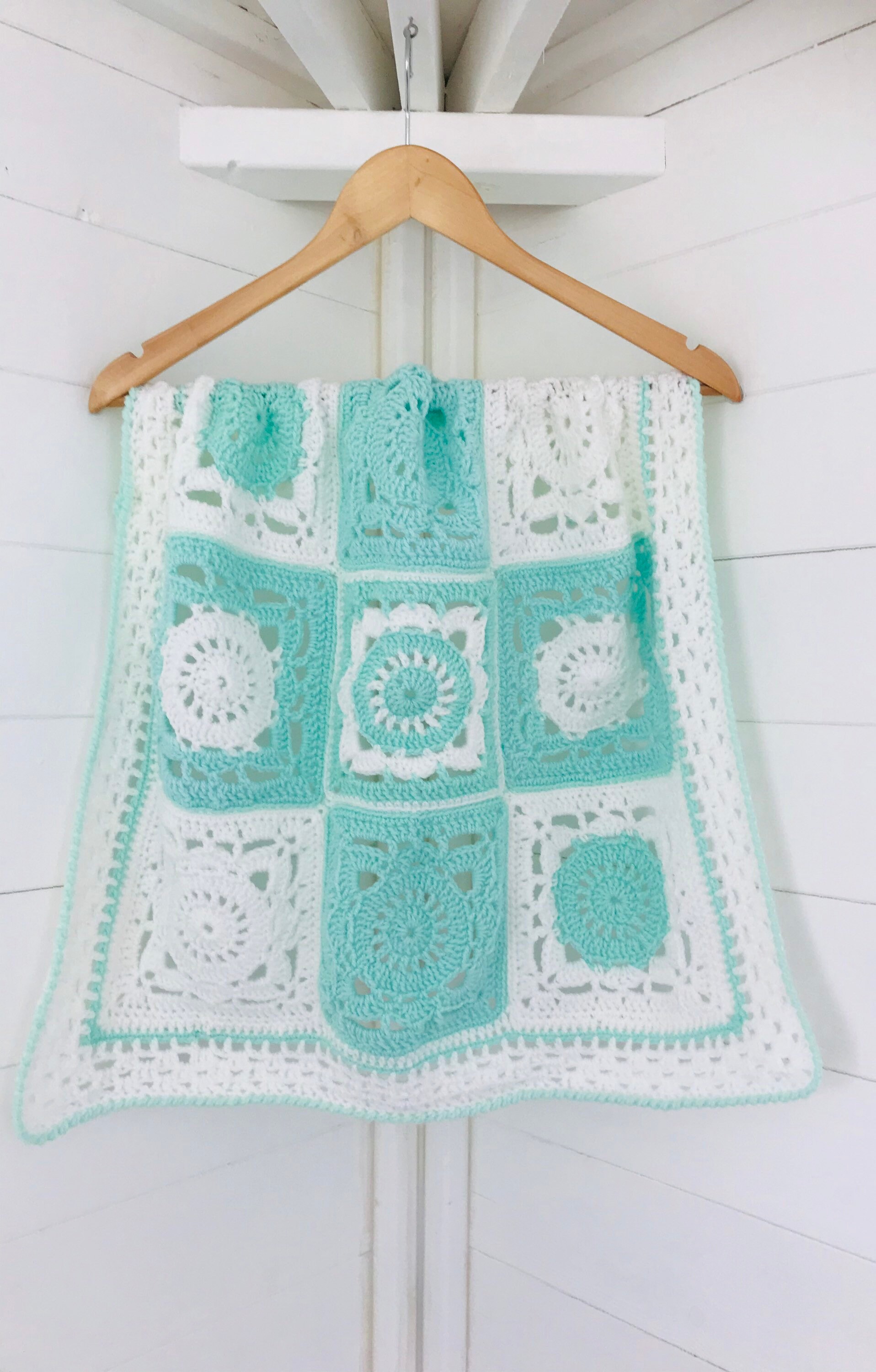 Baby Blanket Granny Square Crochet Blanket Crochet Baby Etsy