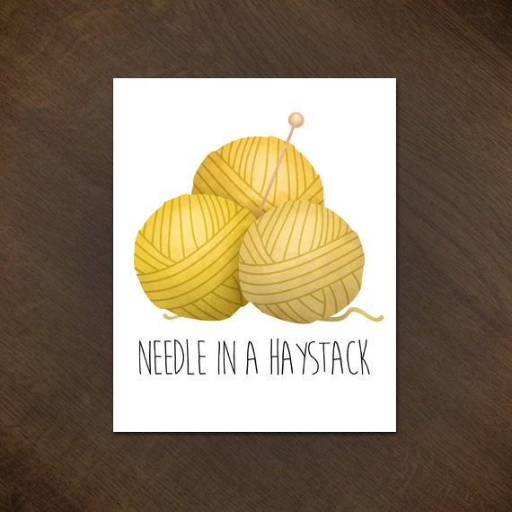 Needle In A Haystack Funny Digital 8x10 Printable Punny Poster Etsy