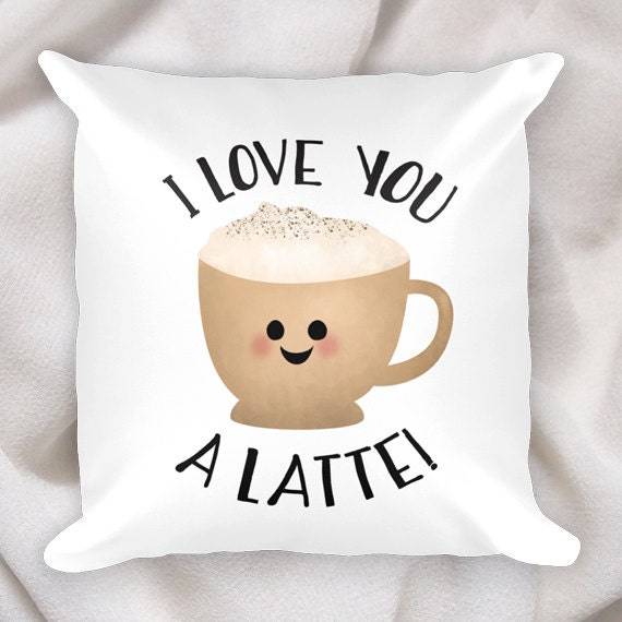 Latte 18x18 Square Pillow Case I Love You 18x18 Square Pillow Case