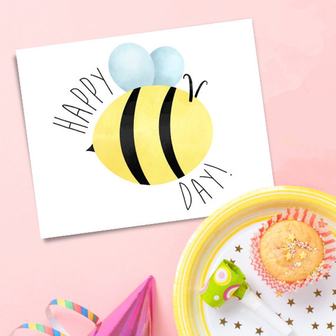 Happy Bee-Day Digital 8x10 Printable Poster Happy Birthday | Etsy