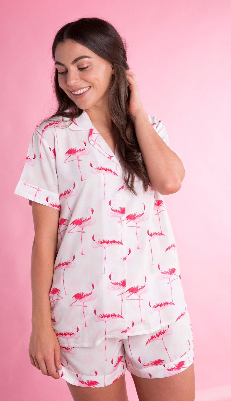 Pink Flamingo PJ Set Pajama Sets Womens Pajamas Pajama | Etsy