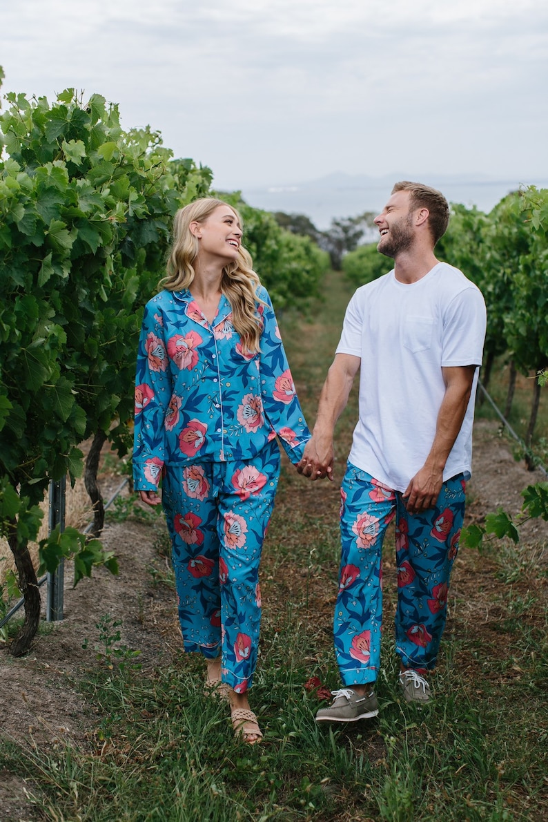 Couples Pajamas SET Matching PJs BRIDE GROOM Wedding Day Etsy