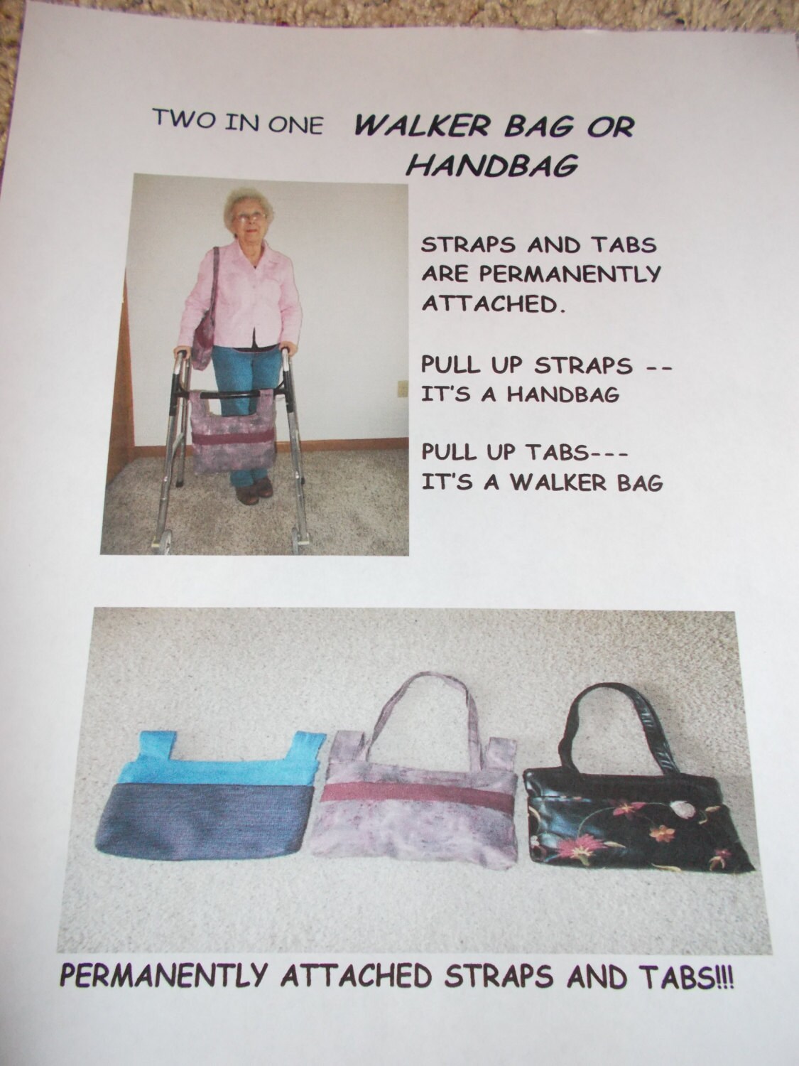 WALKER BAG Pattern // PDF// 2 in 1 Pattern Shoulder Bag Etsy