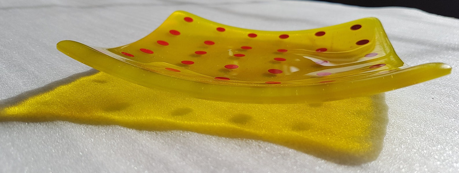 Yellow and Red Kiln Formed Fused Glass Plate 6 X Etsy