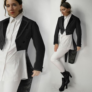 Vintage 1960s Jacket mit Zipfelfrack / Zauberhaftes &#39;Frack &#39;Frack &#39;Frack&#39; / British European 60s&#39; Jacket Tailcoat / Maßgeschneidertes Oberteil