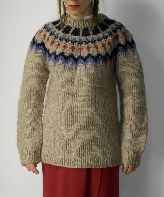 Vintage Icelandic handmade Wool sweater / Iceland… - image 6