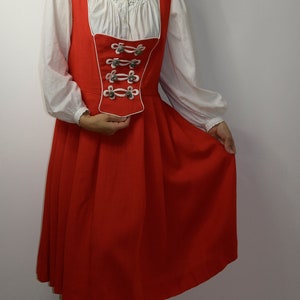 Trachten Dirndl Dress / Vintage Folk German Austrian dress / Dirndl Stadl Red Alpen dress / Octoberfest dress / Large image 3