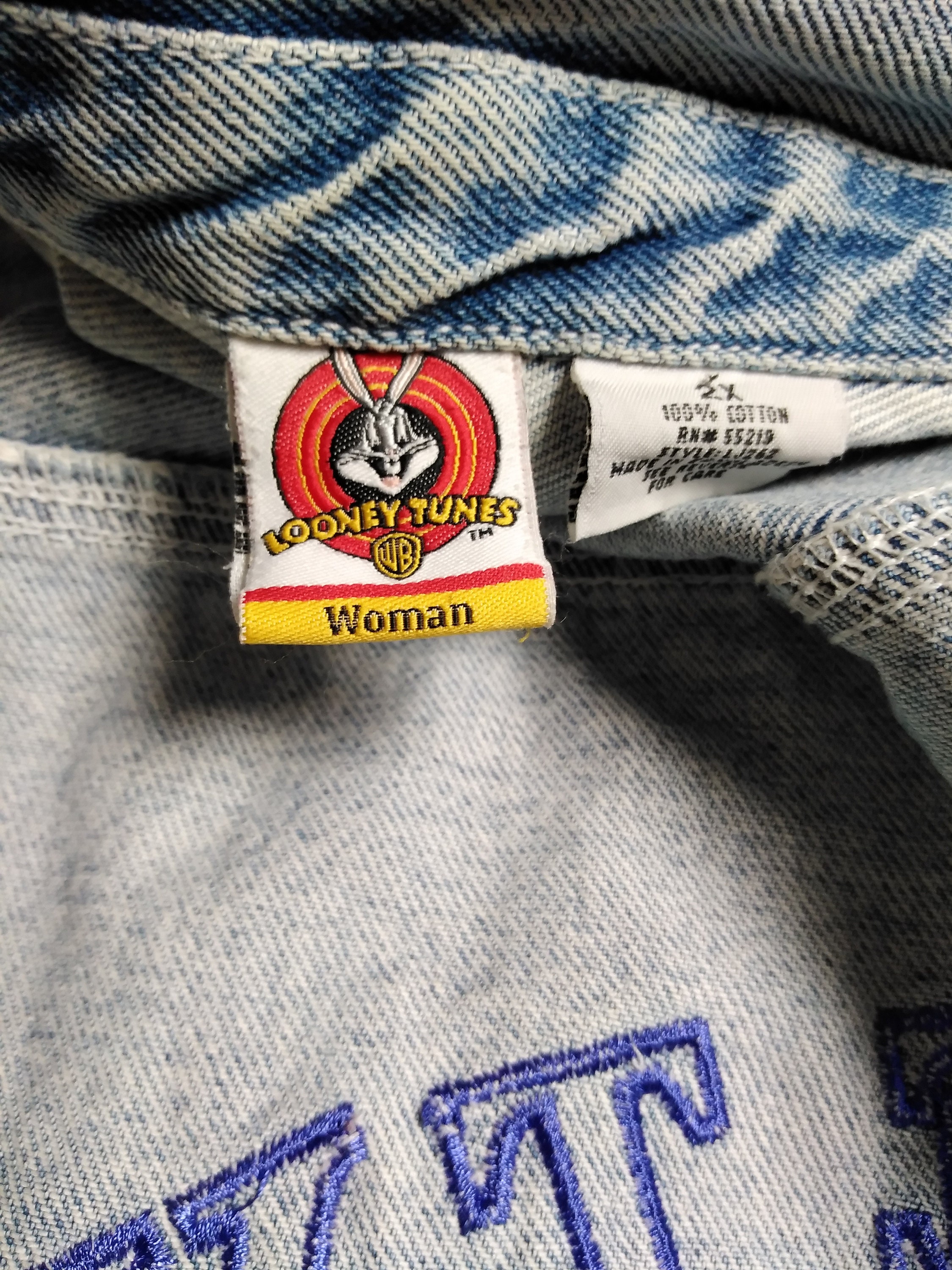 Vintage Looney Tunes Tweety Bird Jean Jacket / Blue Denim