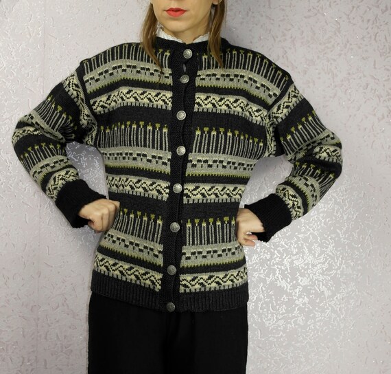 Norwegian Nordic Wool sweater / Vintage Hand knit… - image 5