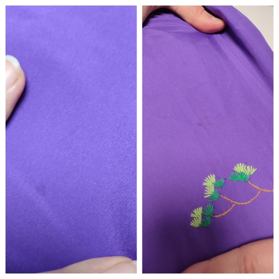 Vintage embroidered folk blouse / Peacock purple … - image 9