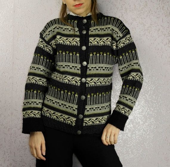 Norwegian Nordic Wool sweater / Vintage Hand knit… - image 7