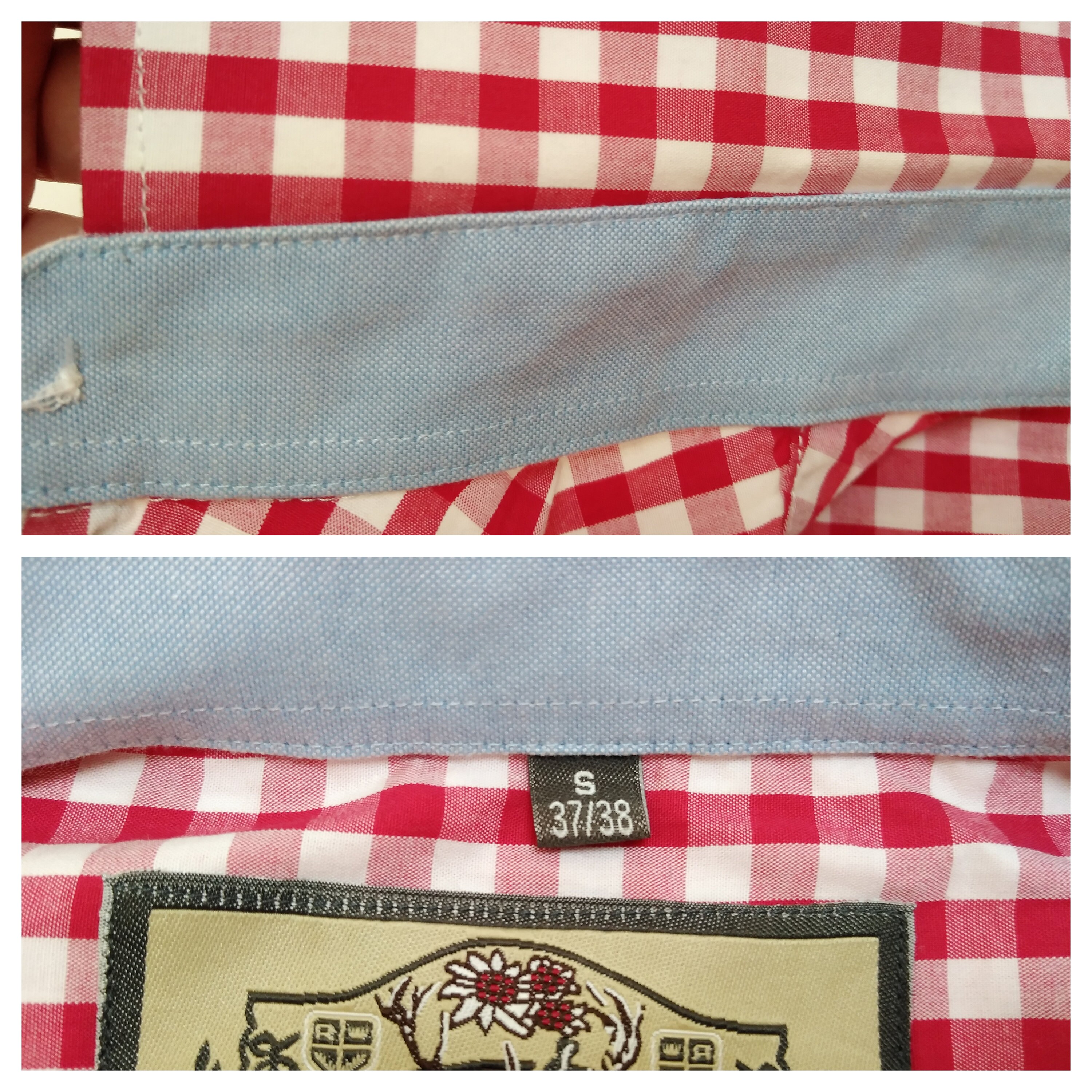 OS-Trachten Camicia a quadri tradizionale FREISING blu