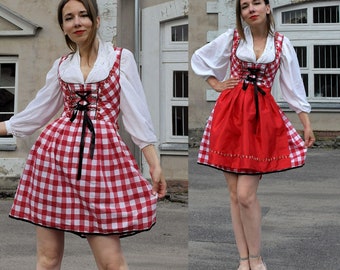 ABITO TRACHTEN con grembiule / Abito Dirndl / Abito popolare bavarese / Abito austriaco tedesco / Abito alpino / Abito Oktoberfest