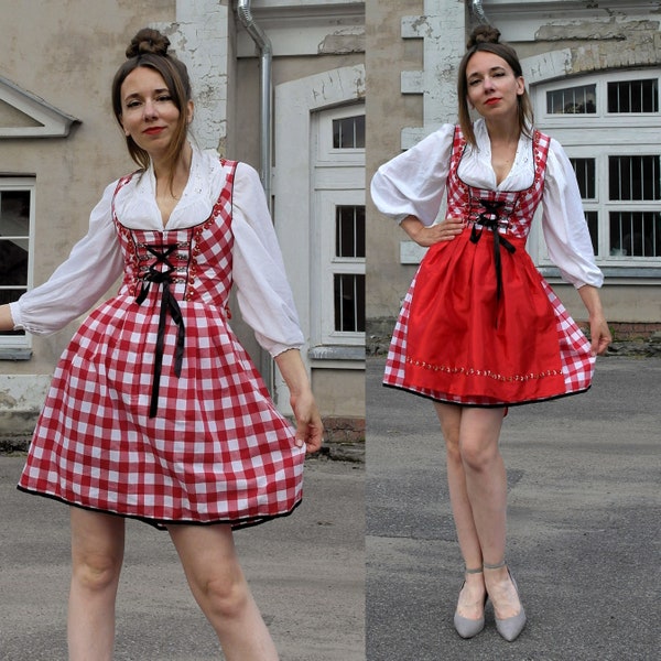 TRACHTEN DRESS with Apron / Dirndl Dress / Bavarian Folk dress / Austrian German dress / Alpen outfit /  Octoberfest dress