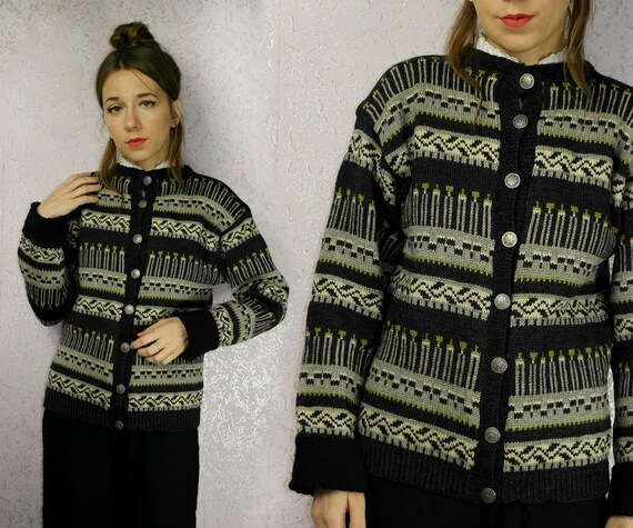 Norwegian Nordic Wool sweater / Vintage Hand knit… - image 1