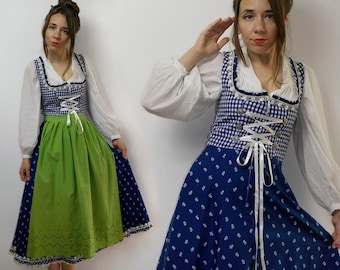 TRACHTEN DRESS with Apron / Steindl Dirndl Dress / Apron Folk dress / Long Austrian German dress / size - small