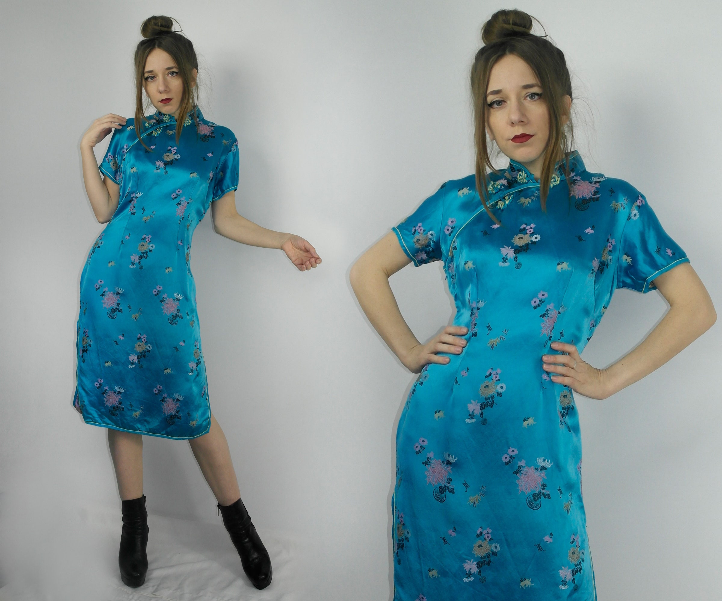 Oriental blue dress sales
