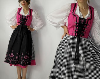 TRACHTENKLEID mit Schürze / Landhaus Dirndl Kleid / Landhaus Dirndl / Besticktes Dirndl / Trachtenkleid / Langes Trachtenkleid / Oktoberfest / klein