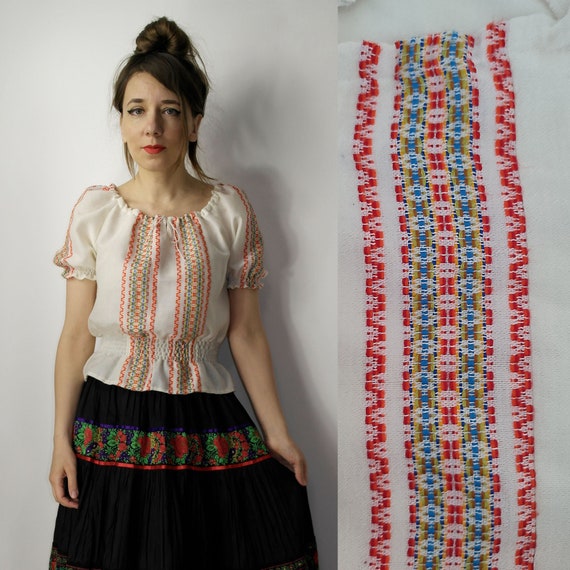 Vintage ORA hand woven top / hand woven by blind … - image 1