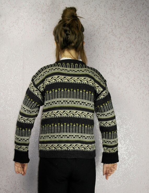 Norwegian Nordic Wool sweater / Vintage Hand knit… - image 8