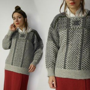 Norwegian wool sweater / Telemark Style Skjaeveland  sweater / Nordic wool sweater / Folk Norway woo pullover / made in Norway sweater