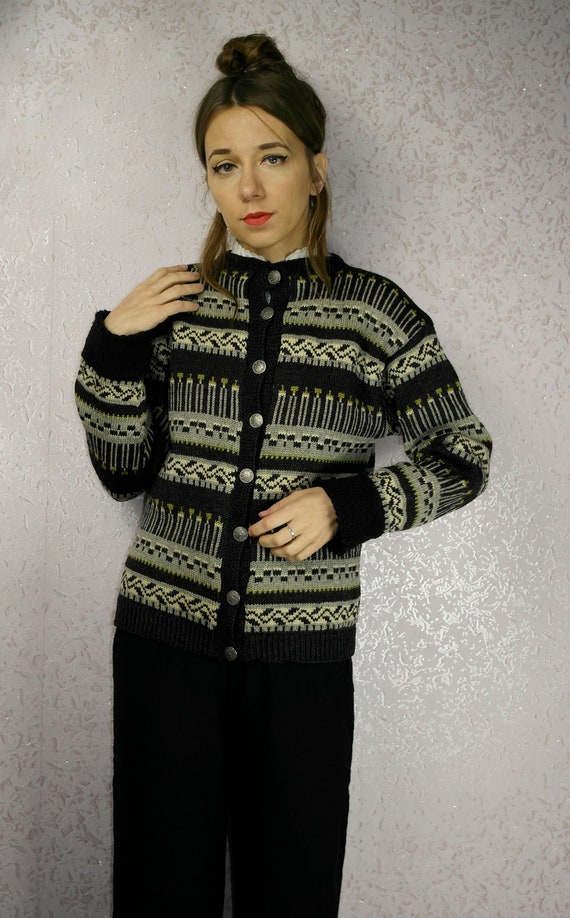 Norwegian Nordic Wool sweater / Vintage Hand knit… - image 4