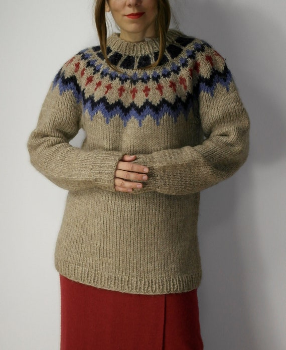 Vintage Icelandic handmade Wool sweater / Iceland… - image 2