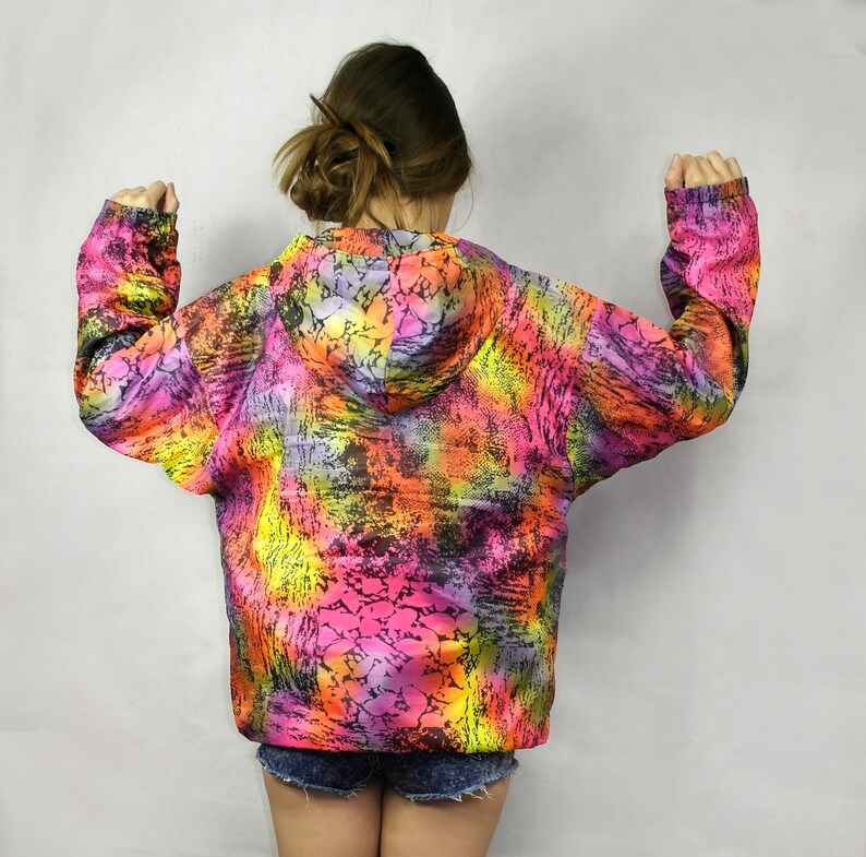 Vintage windbreaker Color block windbreaker Hooded track top Bright Colors windbreaker 90s windbreaker