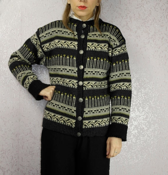 Norwegian Nordic Wool sweater / Vintage Hand knit… - image 3