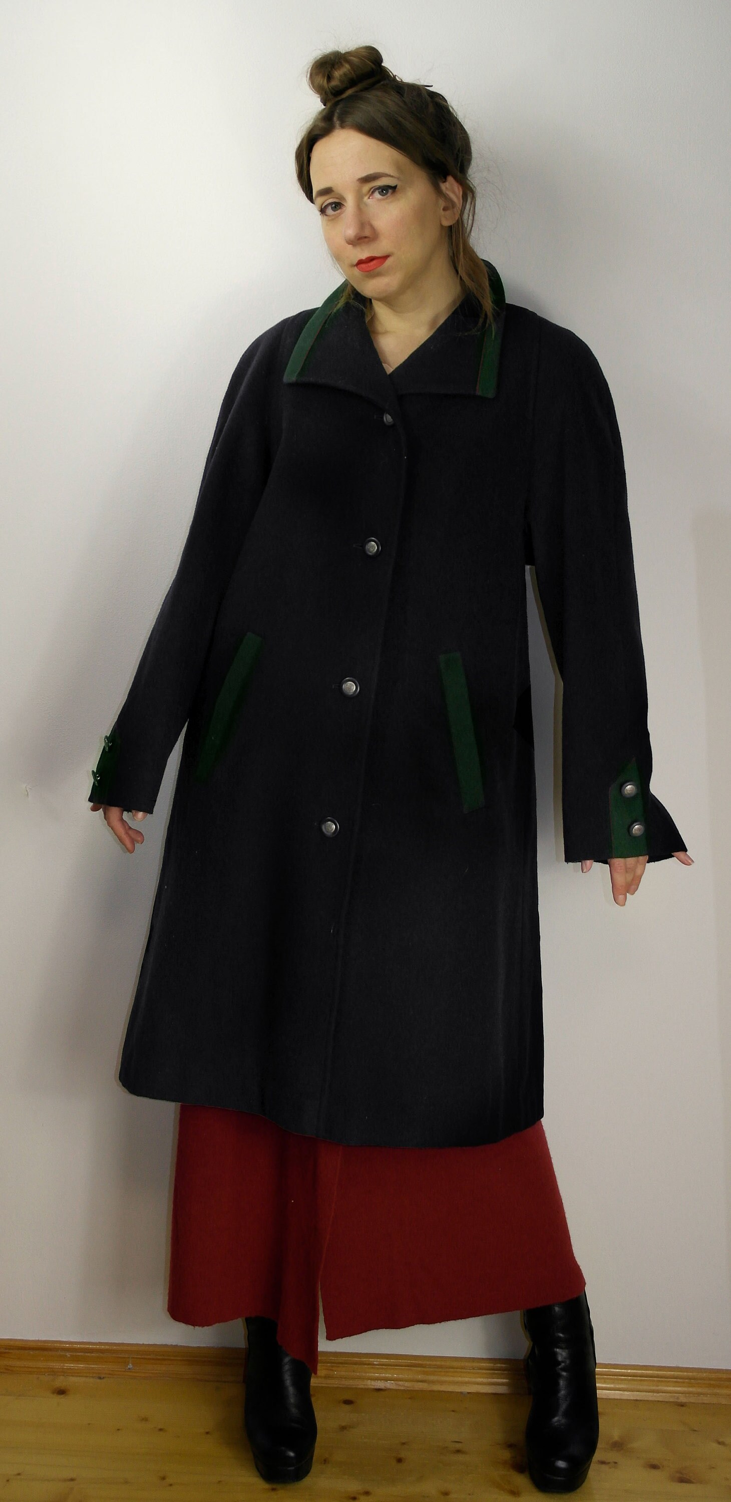 Manteau Traditionnel Femme Bauer En Laine Alpaga Loden Vert - Taille US 20 (XL) - Occasion Très Bon état