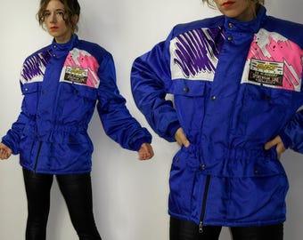 subculture TWO-TONE SPORT JACKET/ BLUE美品 Vintage Womens Windbreaker Sportwear Sport Coat Athletic