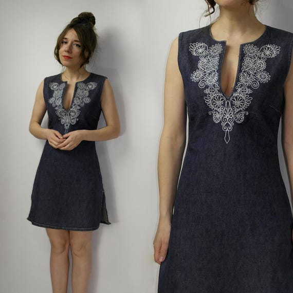 Y2K REPLAY Blue Denim Dress Embroidered Dress / Made in Italy Blue Jean  Mini Dress - Etsy Australia
