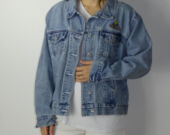 Vintage Looney Tunes Tweety Bird Jean Jacket / Blue Denim