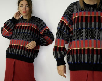Vintage Cuggi Coogi Australia sweater / 90s colorful wool sweater
