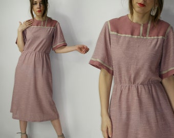 Vintage 70s Heikkila Scandinavian dress / Finland Finnish summer dress / Small Medium dress made in Finalnd