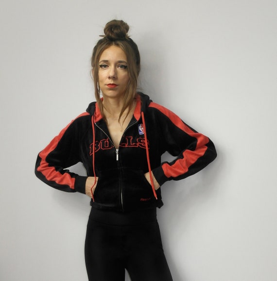 Buy 90s Chicago Bulls Reebok Track Jacket / Black Reebok Jacket / Velour  Jacket / NBA Chicago Hoodie Online in India 