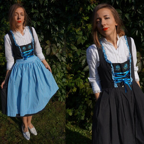 Trachten Dress / Hammerschmid Dirndl Dress /Apron Folk dress / Mid Lenght  Folk Austrian German dress / Alpen outfit /  Octoberfest dress