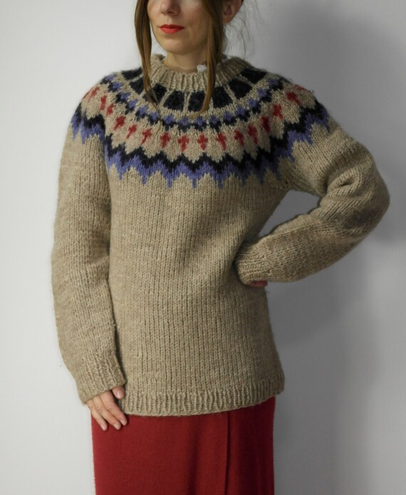 Vintage Icelandic handmade Wool sweater / Iceland… - image 5