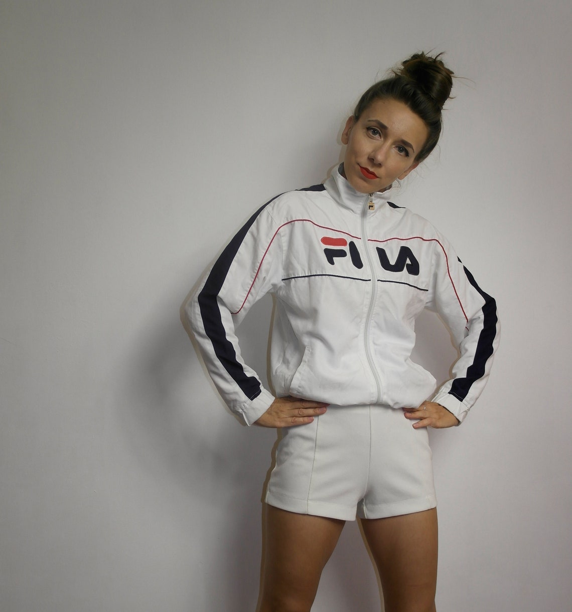 fila tape colour block woven track pants