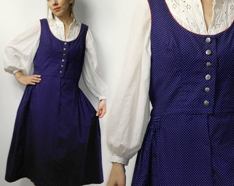 Trachten Dirndl Dress / Vintage Folk Austrian dress / long Alpen dress / Octoberfest dress / size 44