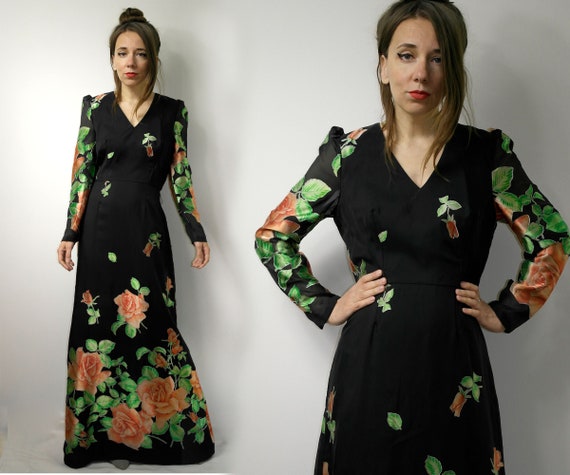 Vintage Vera Mont Paris maxi dress  / Elegant flo… - image 1