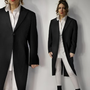 Vintage 1960er Jahre schwarze Frackjacke / Magic Tuxedo Jacket / maßgeschneiderte Anzugjacke / Frackjacke