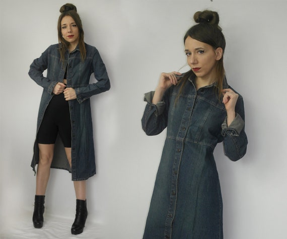 90s Denim Jacket Dress ...