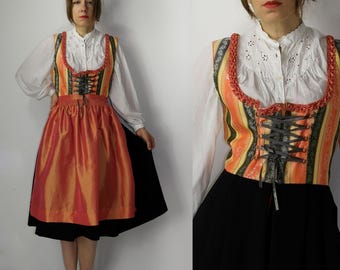 ABITO TRACHTEN con grembiule Usar Trachten / Abito Dirndl Abito bavarese / Abito tedesco austriaco / Abito Alpen / Abito Octoberfest / Taglia 42