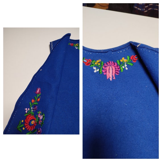 Vintage Hungarian embroidered folk vest / Floral … - image 7