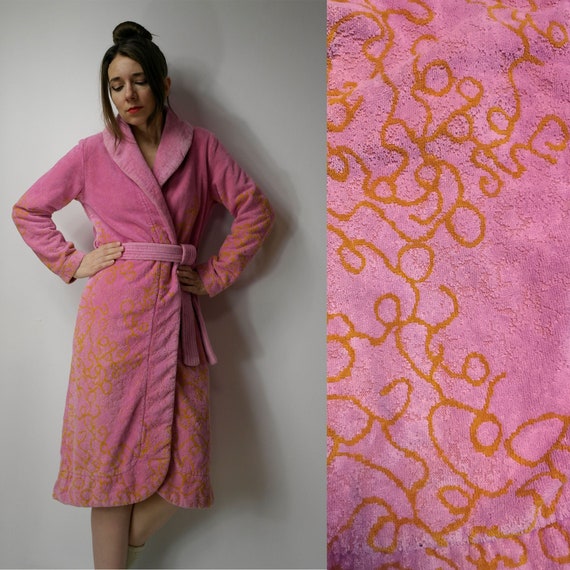 00s Luxury Bathrobe With Pockets Pellevavare Pink Bath Robe Pelle Vavareterrycloth House Bath Coat Etsy Ireland