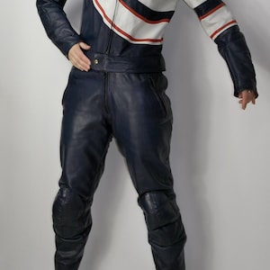 Vintage Leather Motorcycle Motorbike Biker Racing Suit 1 & 2 Piece ...