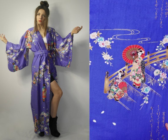 Vintage Japanese kimono robe / Vintage Juguemm ki