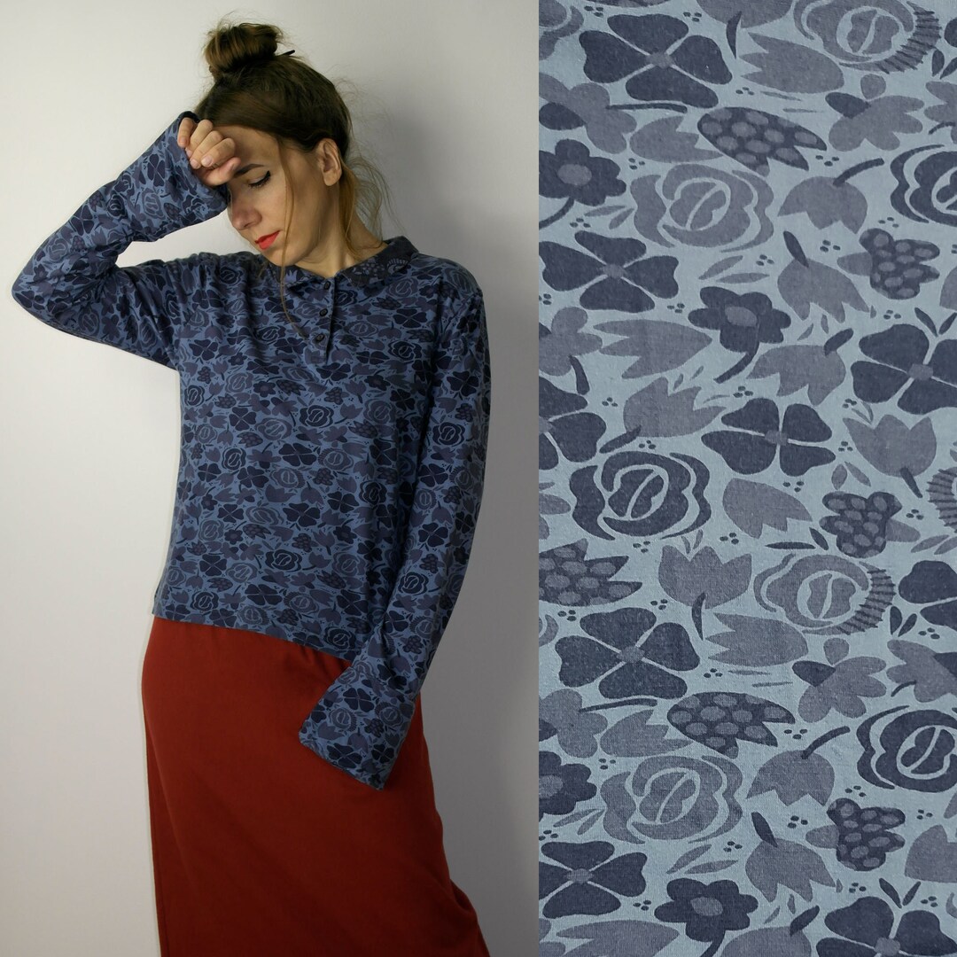 T-shirt Manches Longues Gudrun Sjoden - Taille M - Violet Rayé - Coton - Occasion Très Bon état