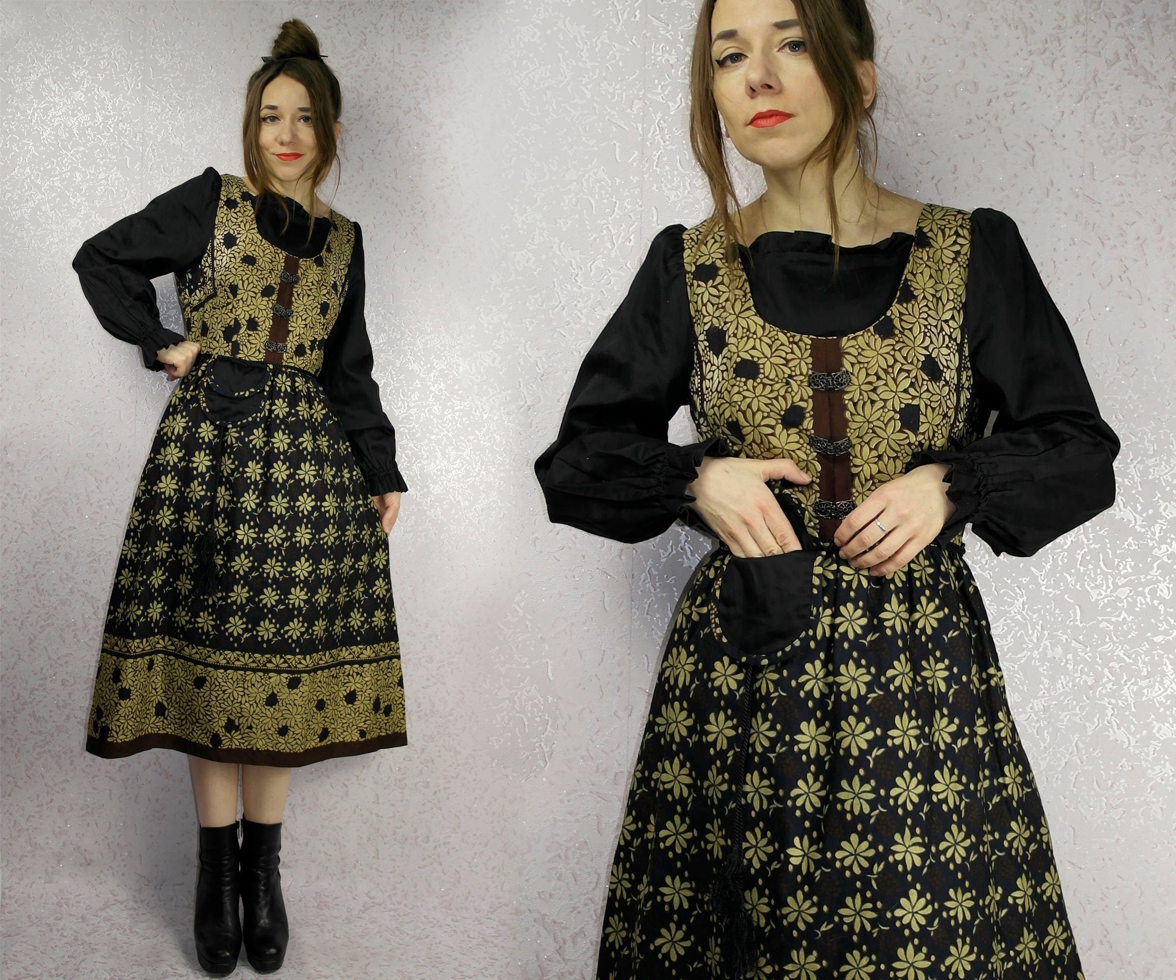 Vintage Heikkila Scandinavian Dress Scandinavian Folk Style